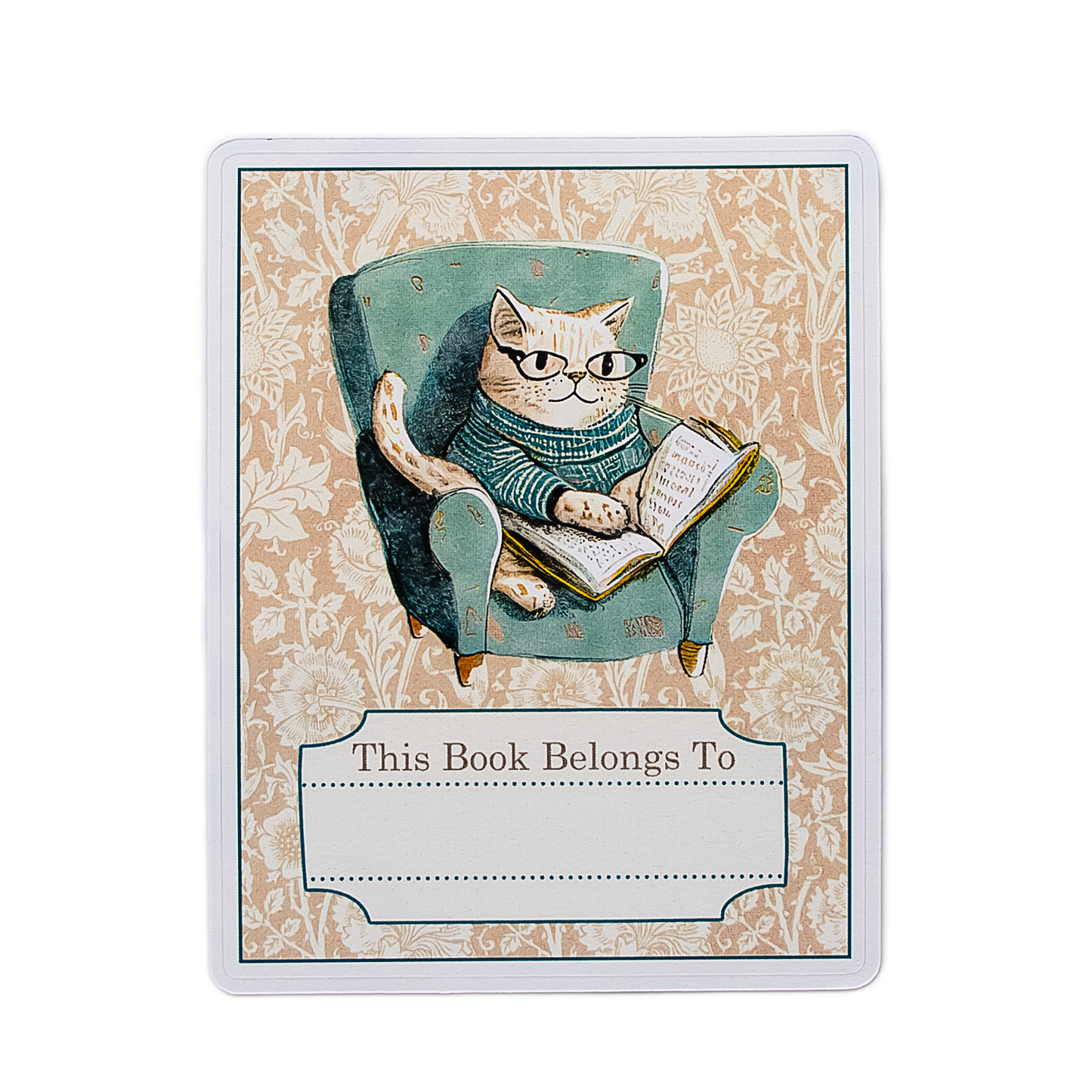 Bookplate Stickers - Cozy Cat : Set of Five