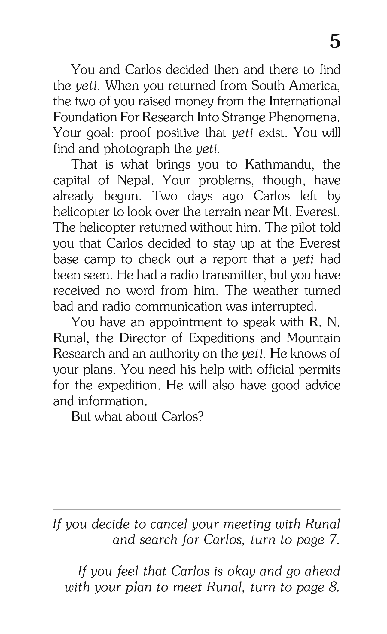 The Abominable Snowman - Choose Your Own Adventure