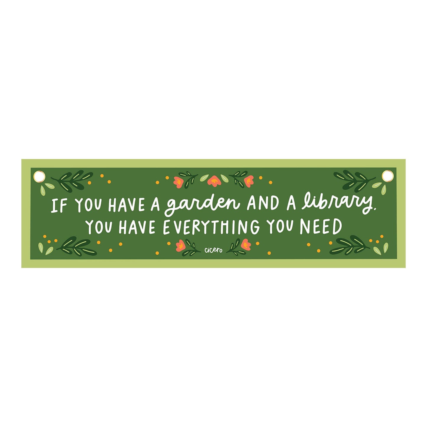 Garden And A Library Canvas Banner