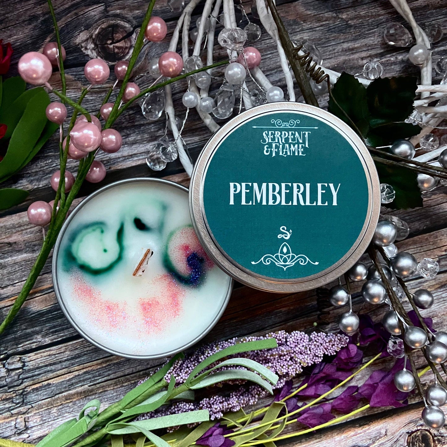 Candle - Pemberley Candle, Lily Green Tea Raspberry: 6.5 oz