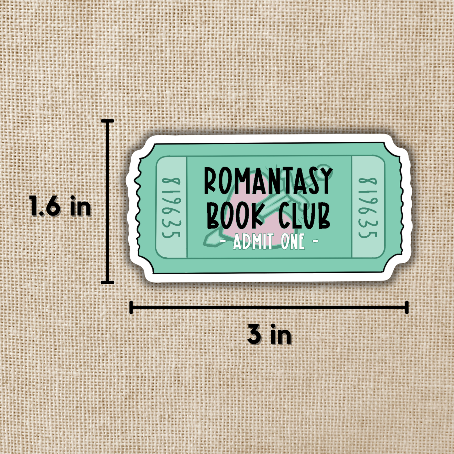 Wildly Enough - Romantasy Book Club Ticket Sticker