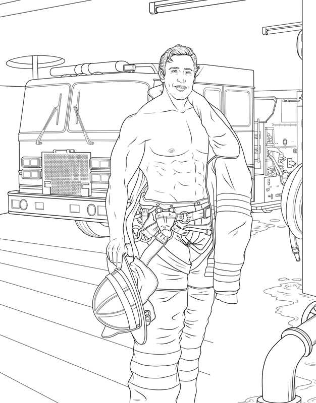 Coloring Book - Men in Uniform Adult
