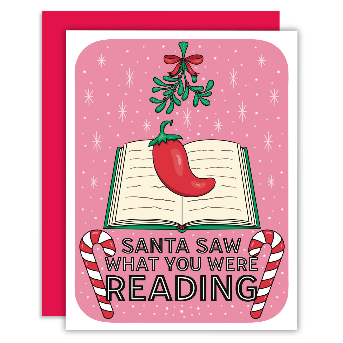 Greeting Card - Santa Saw What You Were Reading