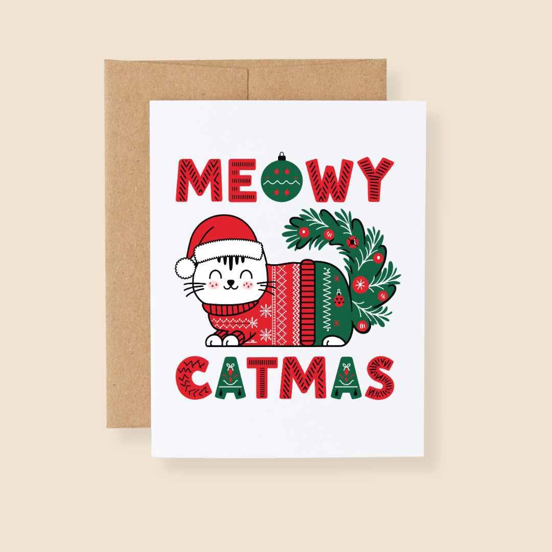 Greeting Card - Meowy Catmas