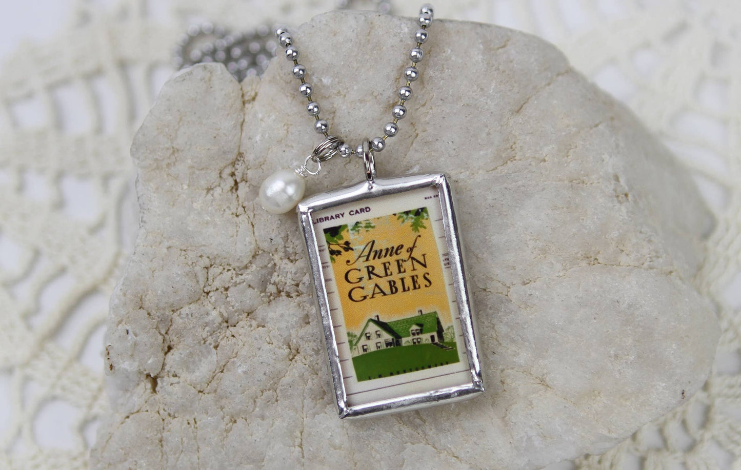 Anne of Green Gables Vintage Book Cover Charm Necklace