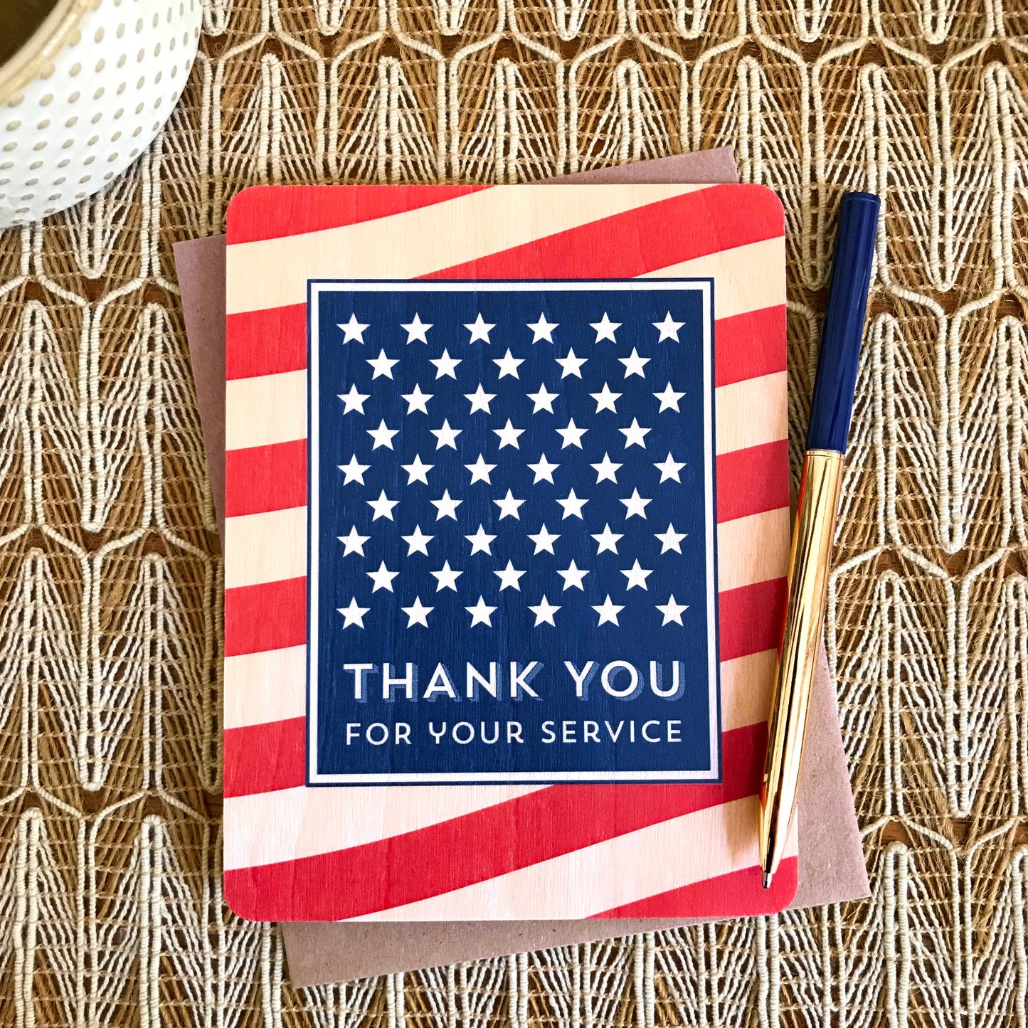 Greeting Card - Thank You for your Service Wood Card