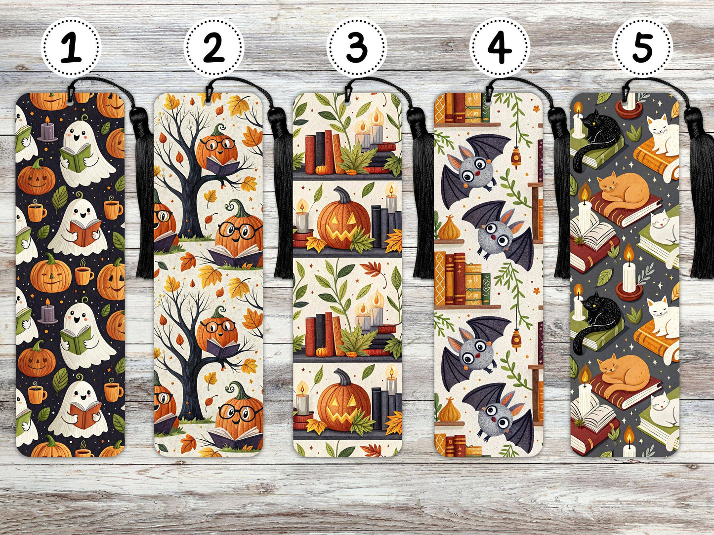 Metal Bookmark - Halloween Moons and Stars