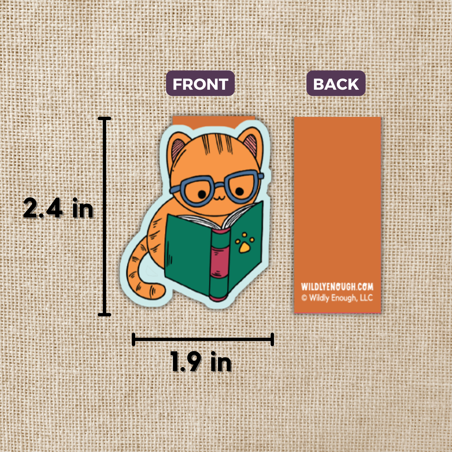 Magnetic Bookmark - Cat Reading