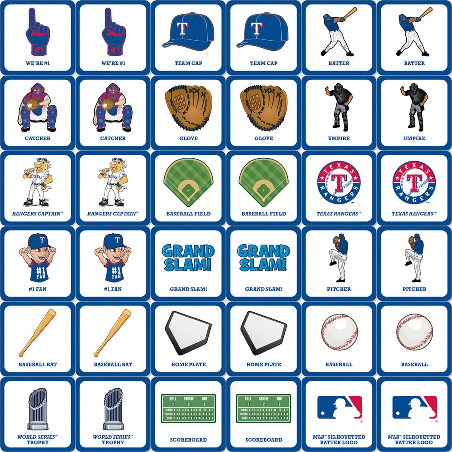 Texas Rangers MLB Matching Game