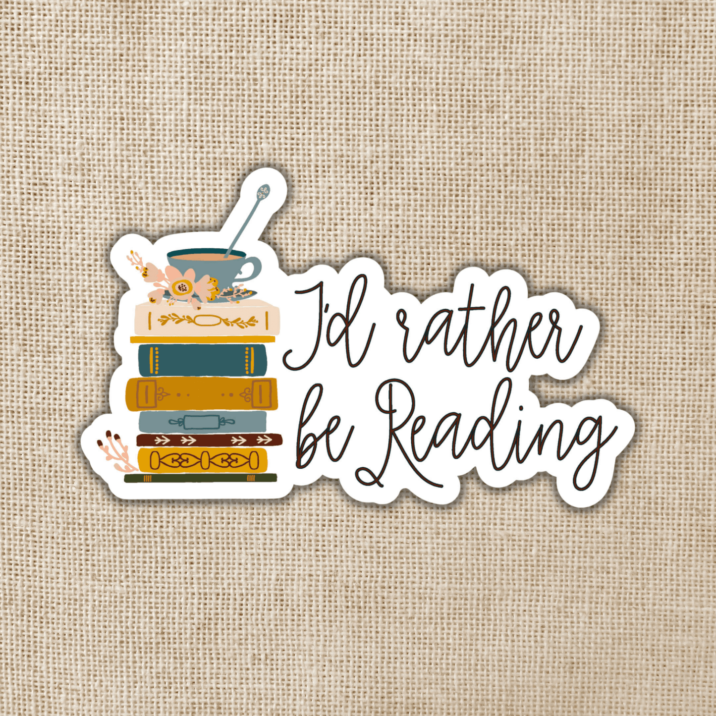 Wildly Enough - I'd Rather Be Reading Sticker, 3-inch
