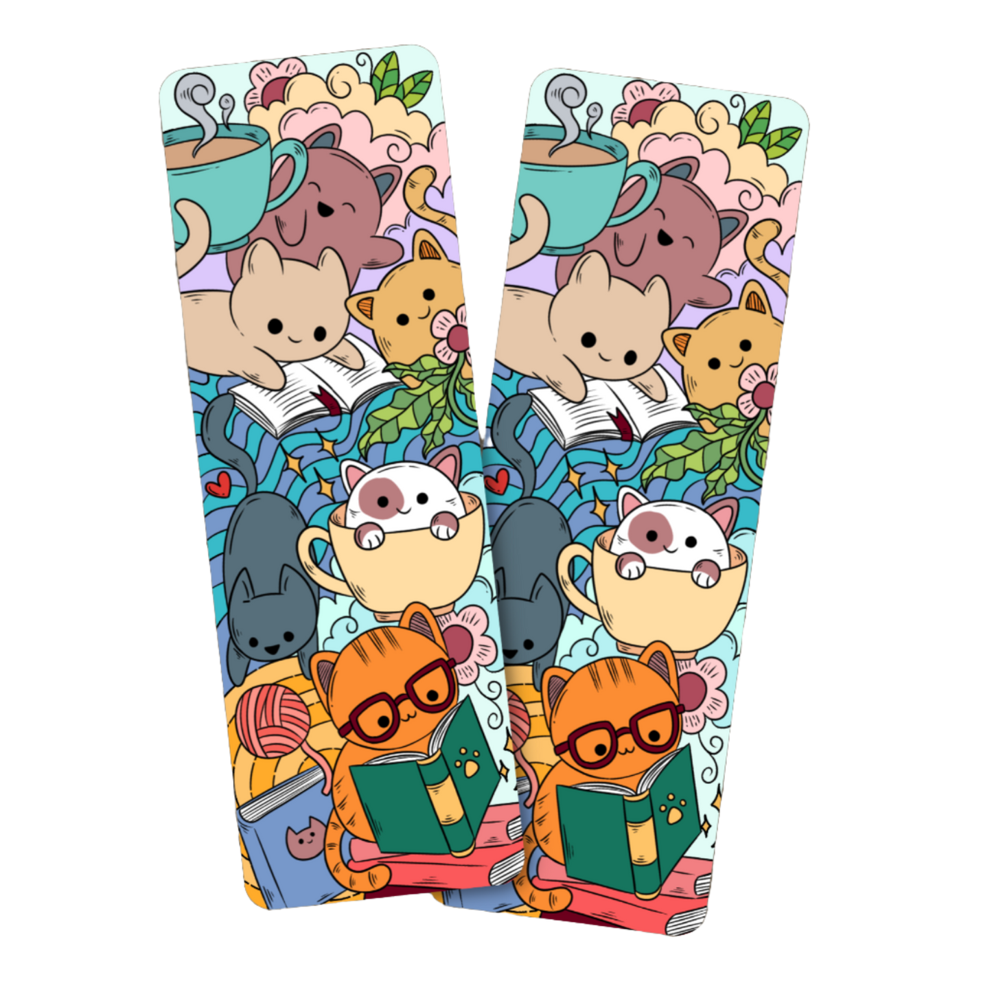 Wildly Enough - Reading Cat Pile Bookmark