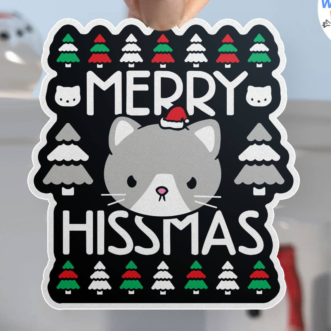 Boots Tees - Merry Hissmas Christmas Cat Sticker