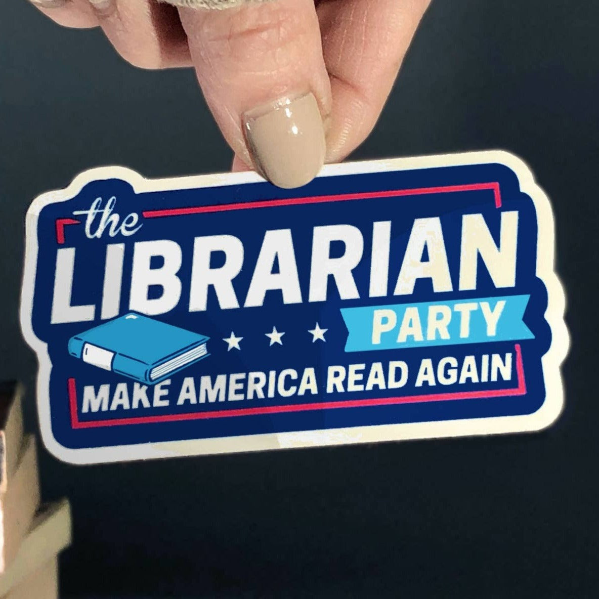 Boots Tees - Librarian Party Sticker, 3"