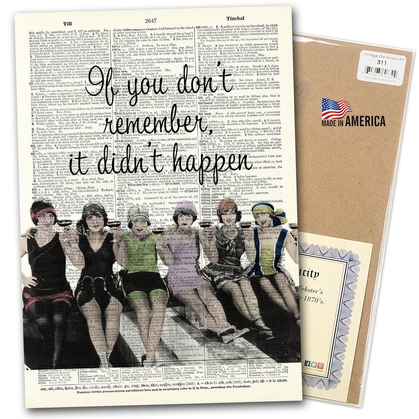 Vintage Dictionary Art - If you don't remember