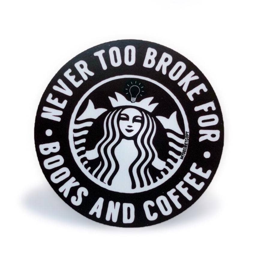 Books and Coffee Sticker