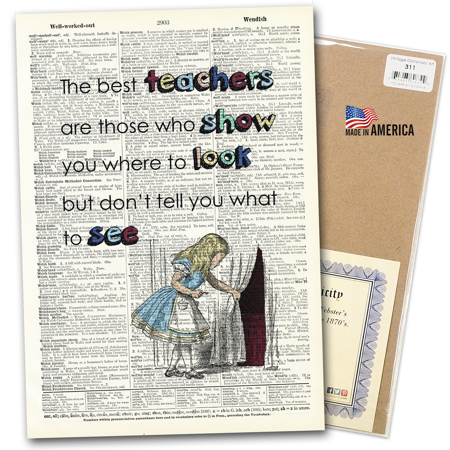 Vintage Dictionary Art - The Best Teachers