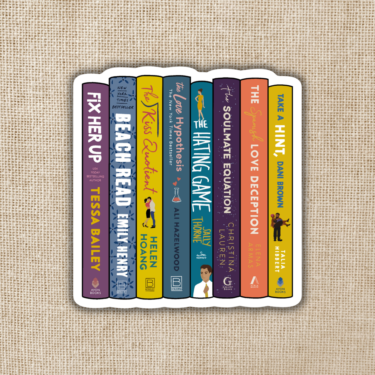 Wildly Enough - RomCom Book Stack Flag Sticker