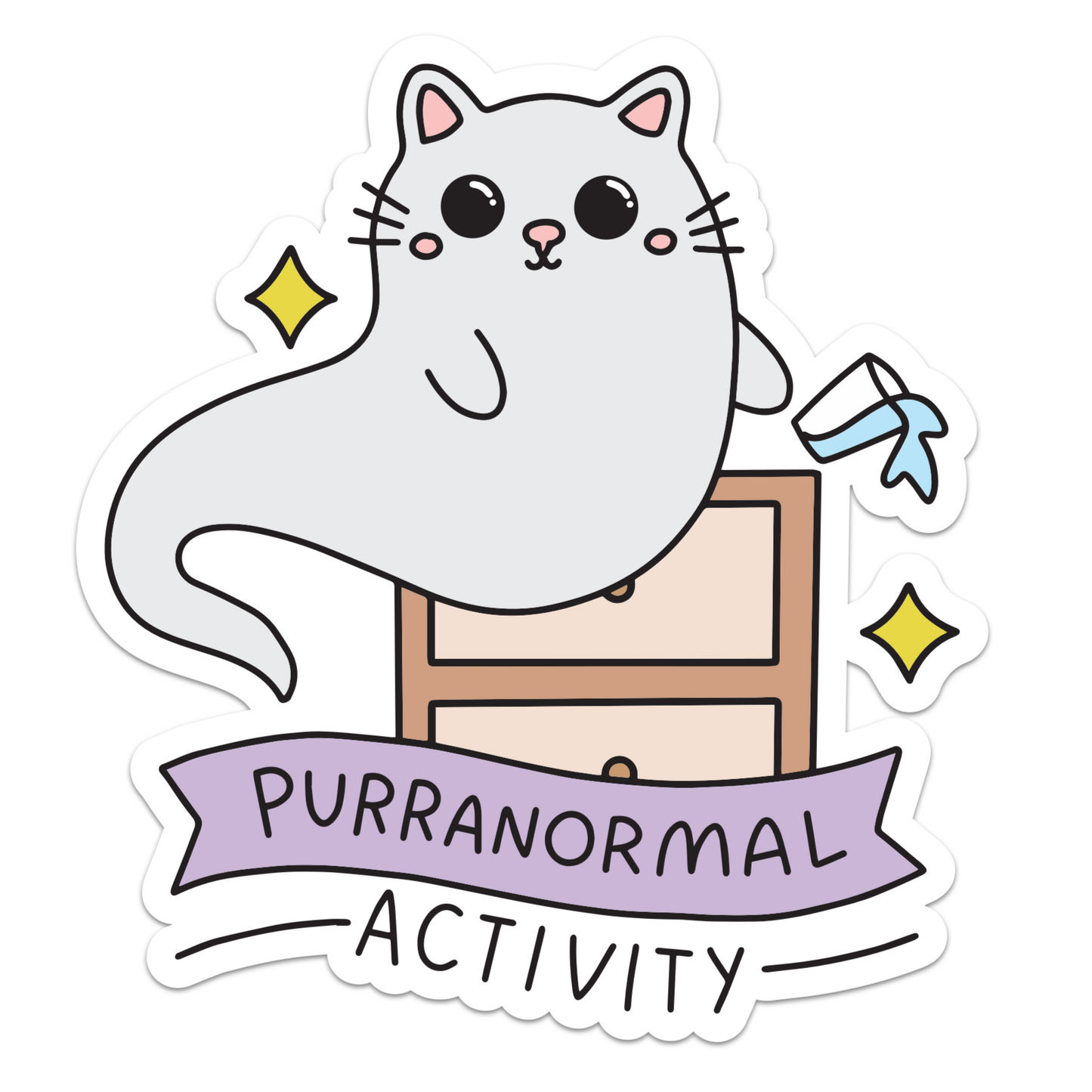 Mouthy Broad - Purranormal Activity Ghost Cat Sticker