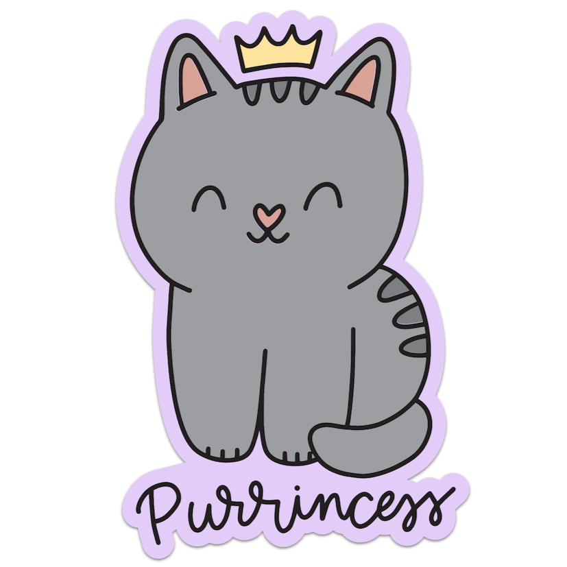 Mouthy Broad - Purrincess Cute Princess Cat Sticker