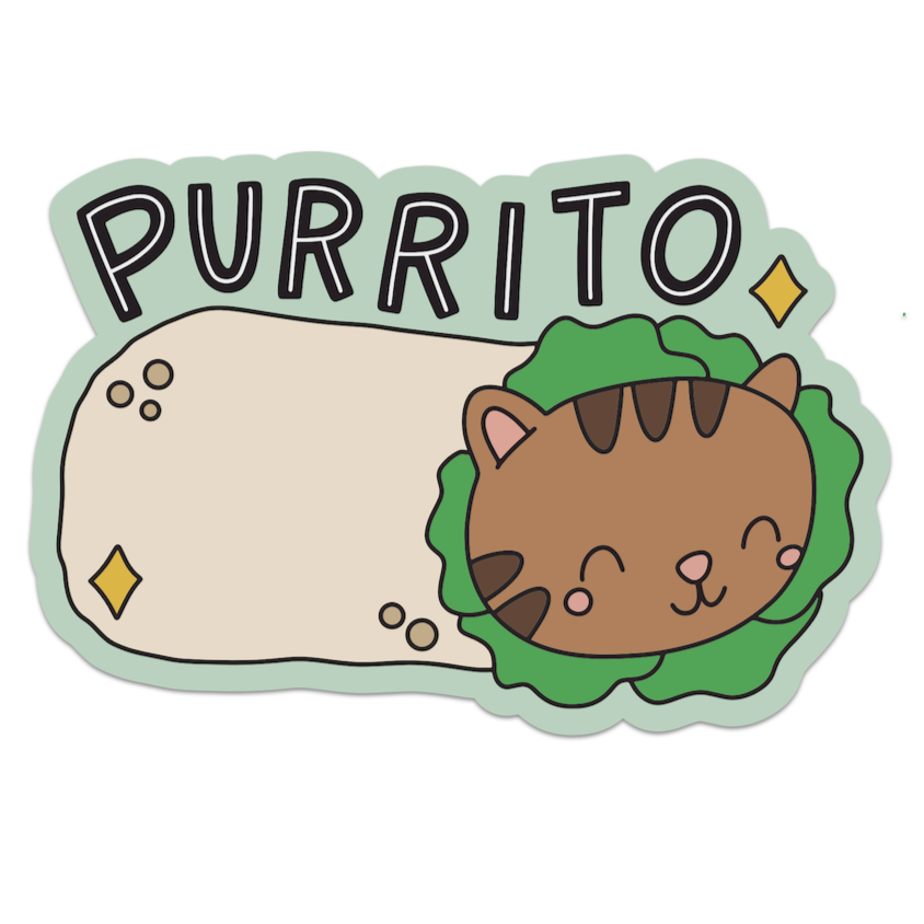 Mouthy Broad - Purrito Cute Cat Sticker
