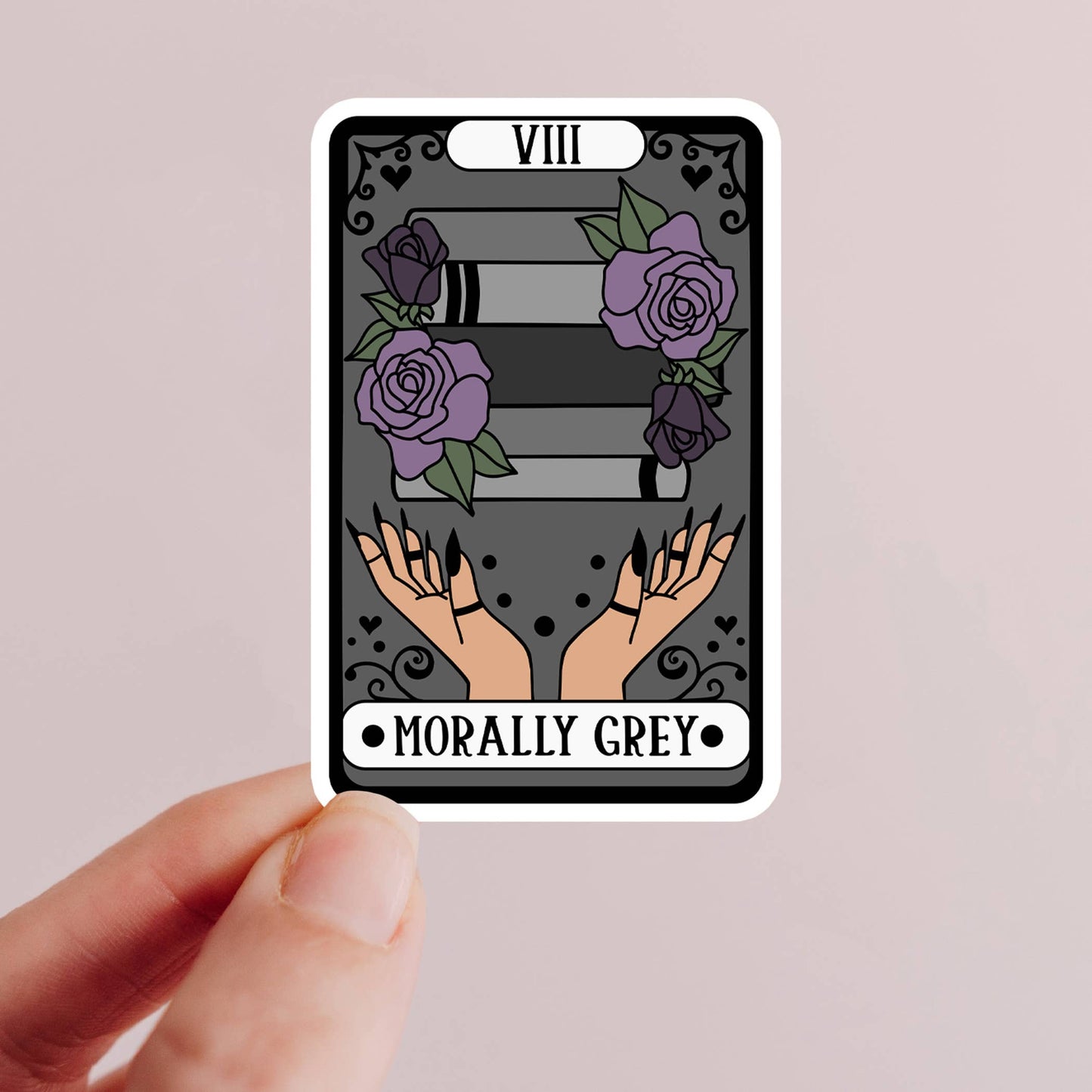 Alliterates - Tarot Card Sticker - Morally Grey