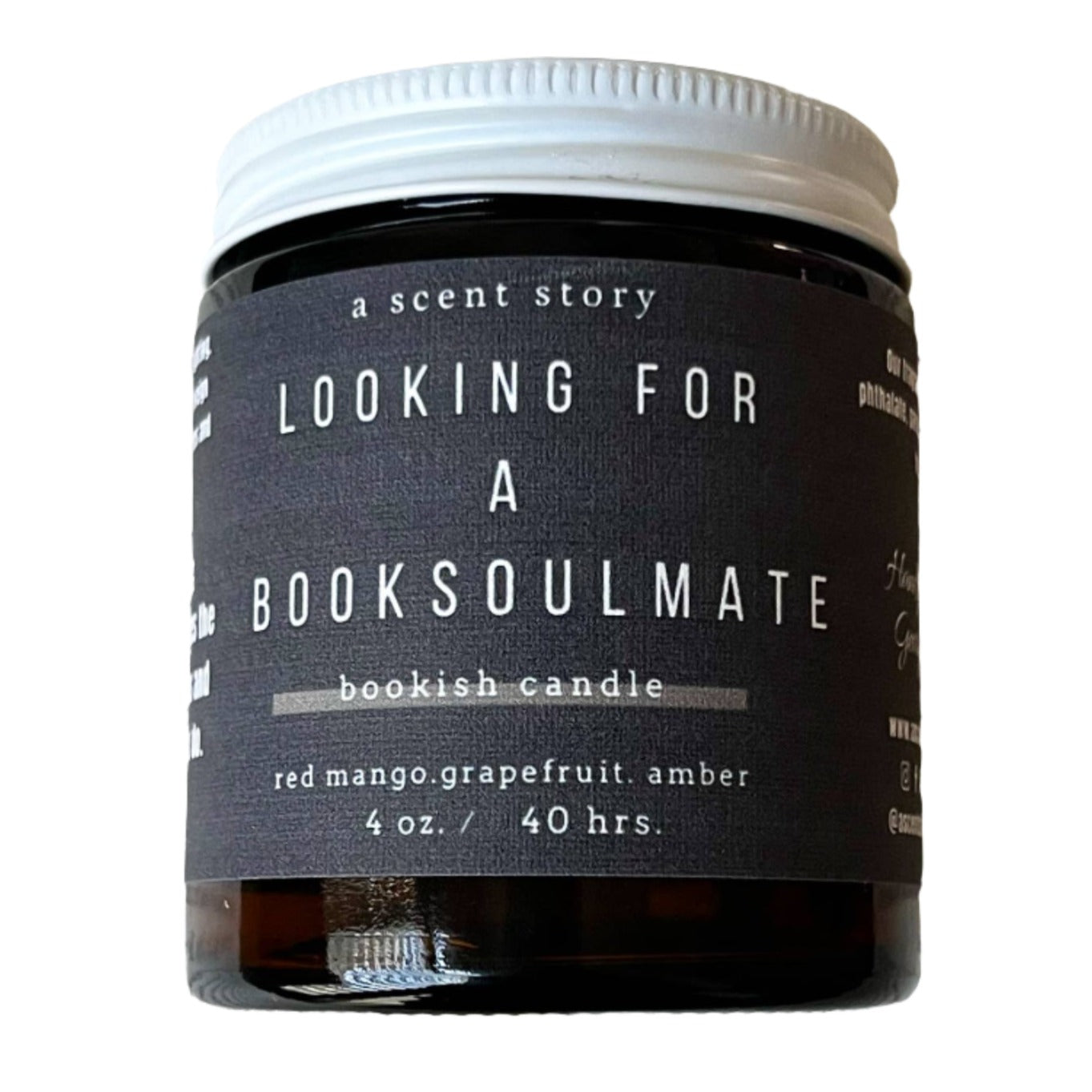 Candle - Looking For A Booksoulmate - 4oz - Glass - Soy