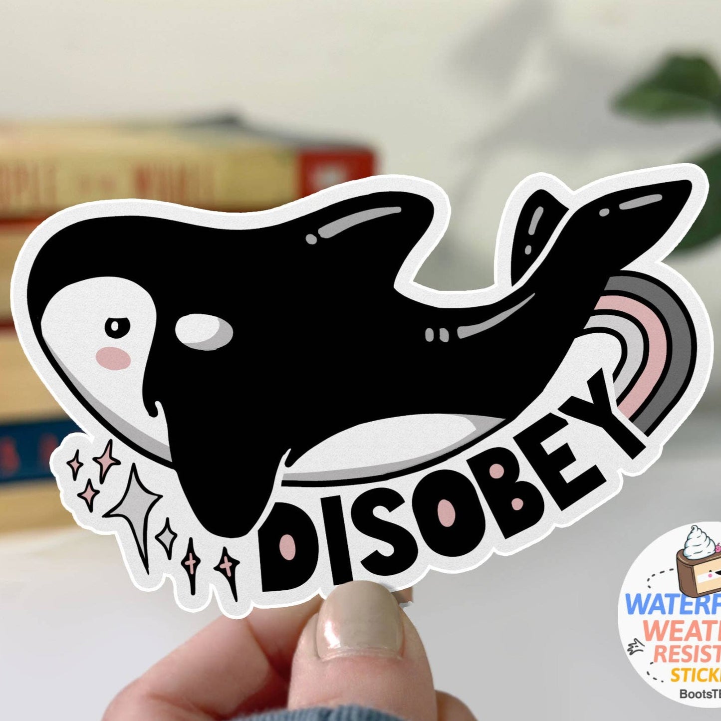 Boots Tees - Disobey Orca Sticker - 3"