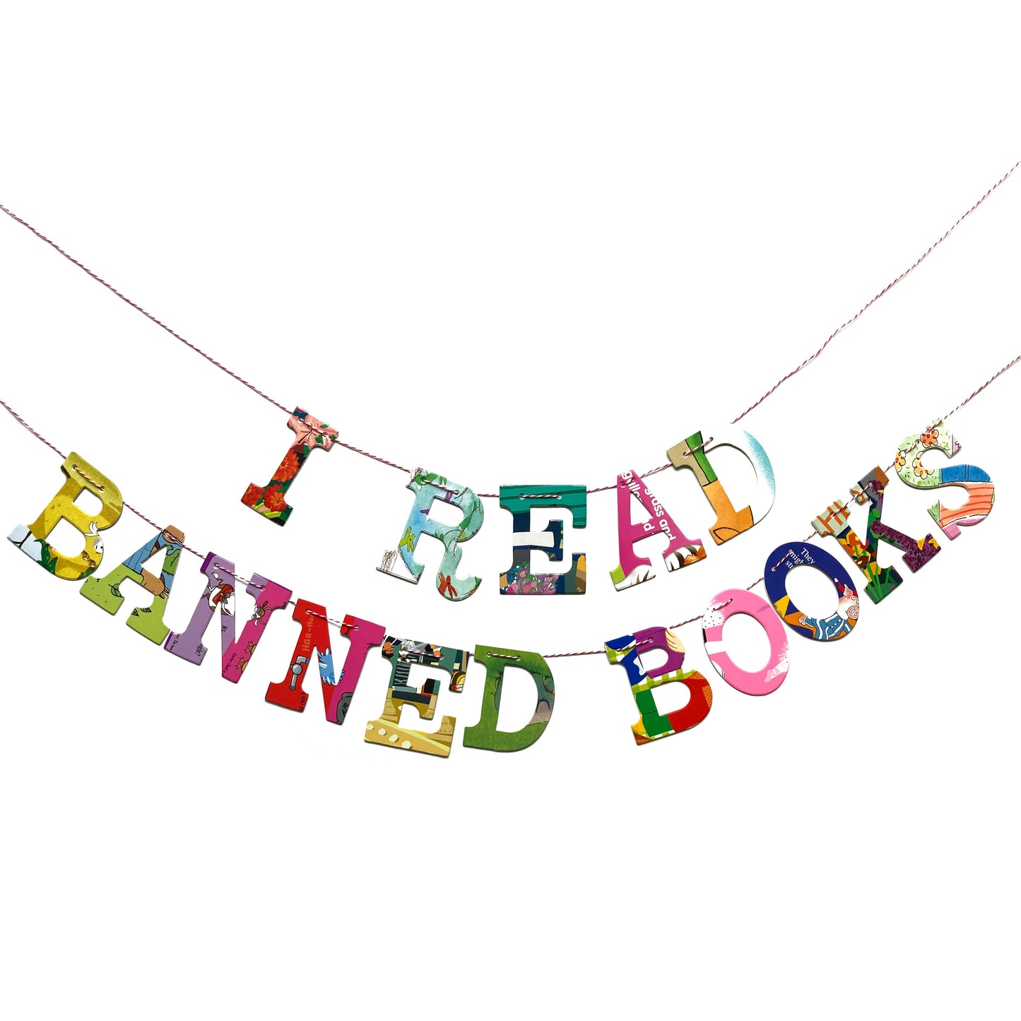 Phrase Garlands - I READ BANNED BOOKS