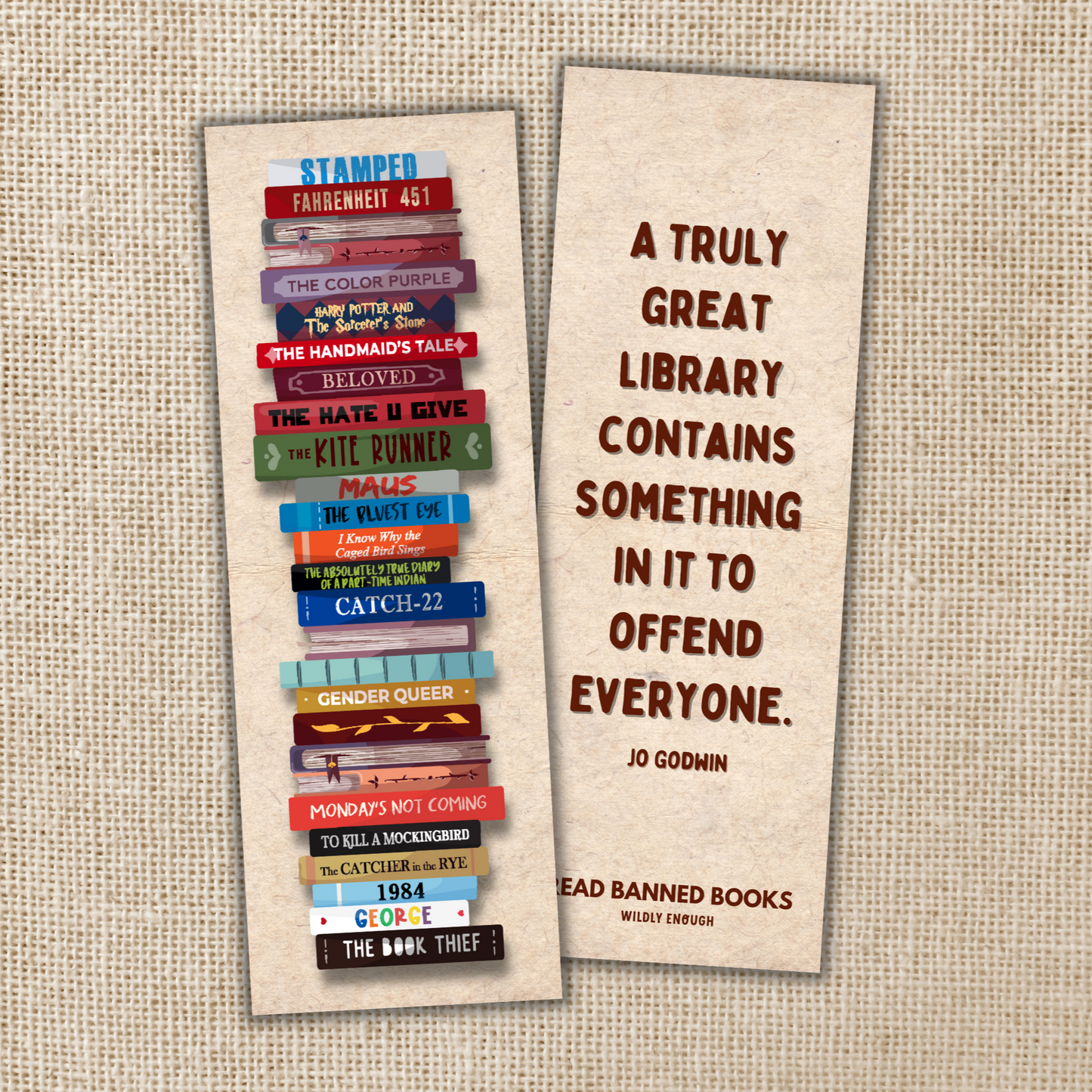 Wildly Enough - Banned Book Stack Bookmark
