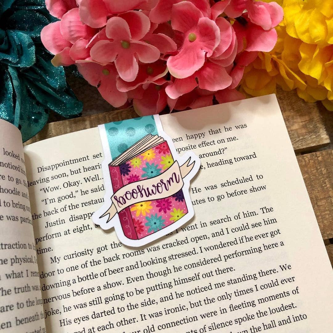 Magnetic Bookmark - Emily Cromwell - Floral Bookworm
