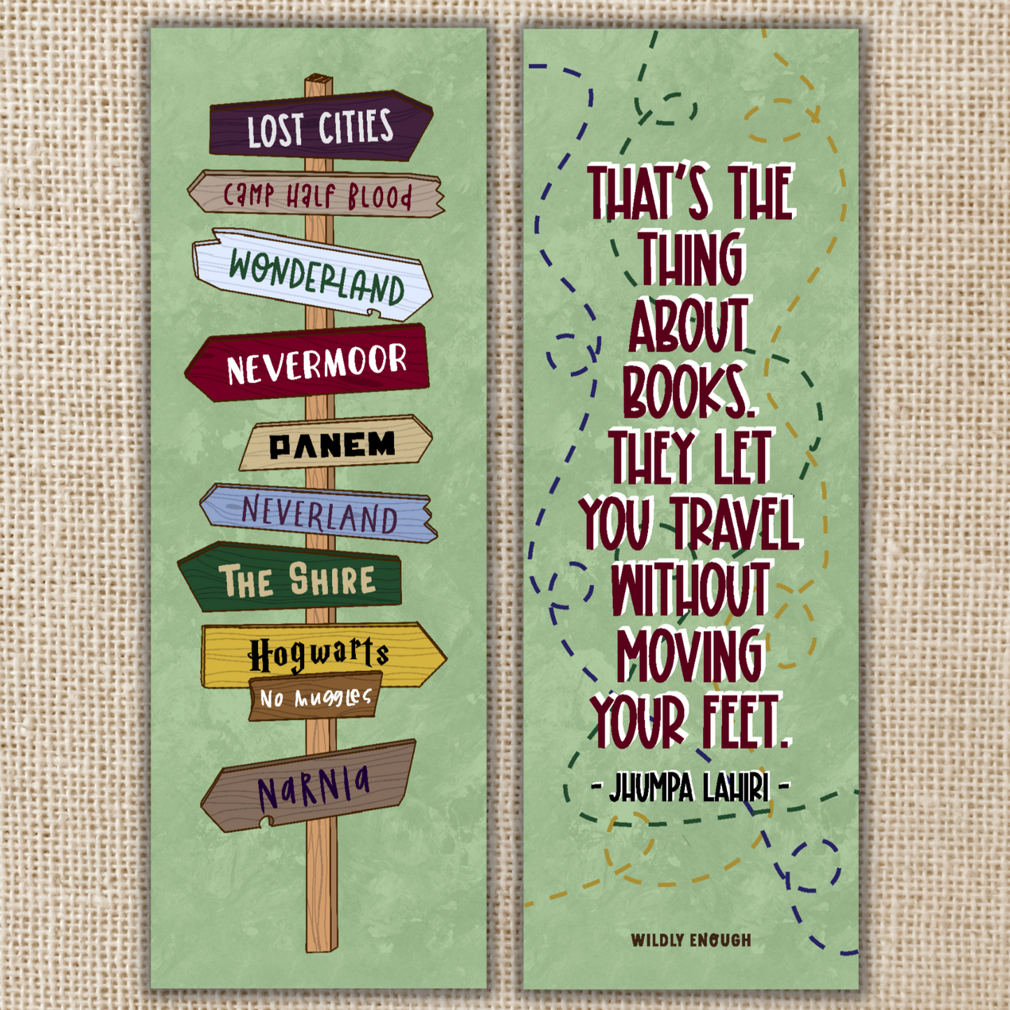Wildly Enough - Fictional Places Signpost Bookmark