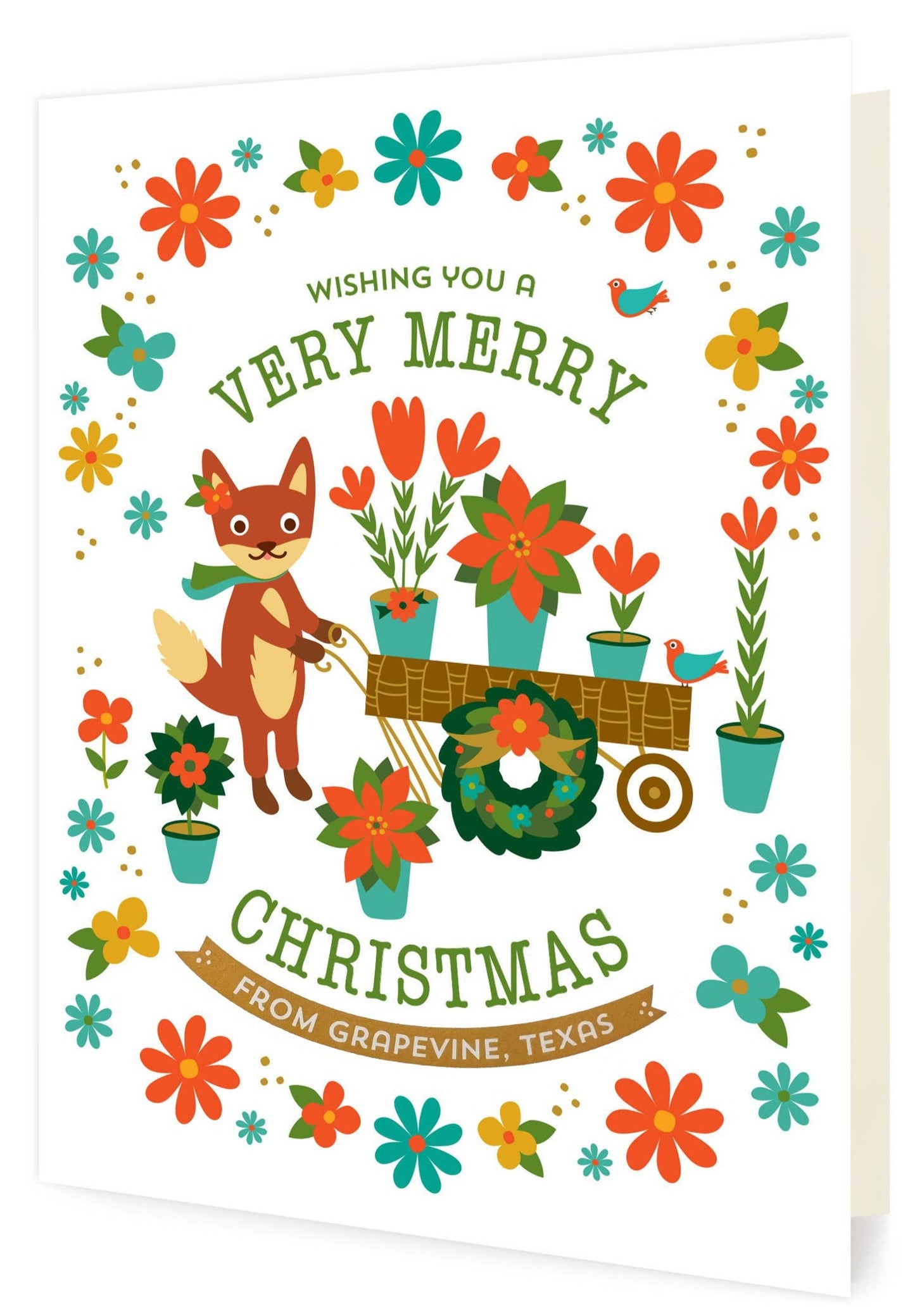 Night Owl Paper Goods - Grapevine, Texas Foxy Christmas Holiday Cards - Box of 10