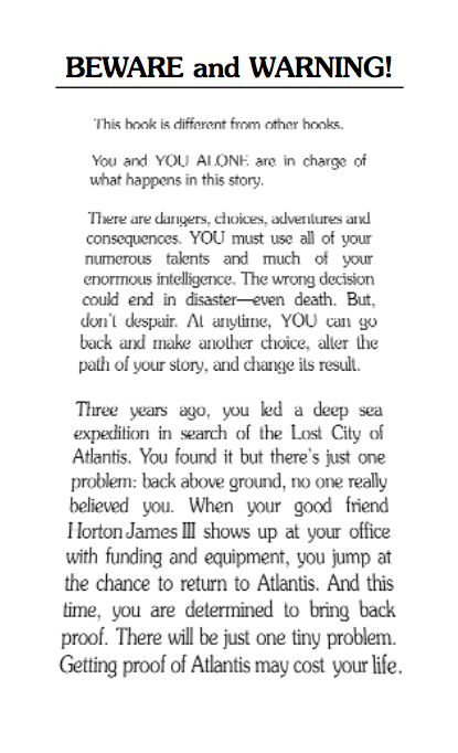 Return To Atlantis, Children's Book