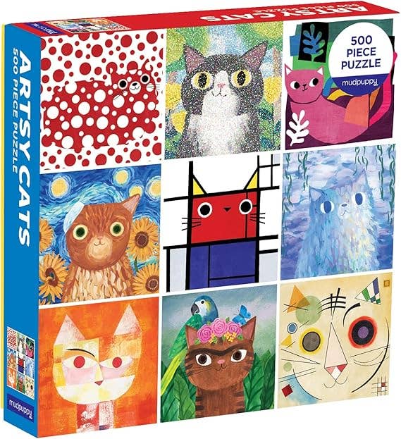 Puzzle - Artsy Cats 500 Piece Family