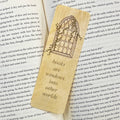 Books are Windows into Other Worlds Wood Bookmark