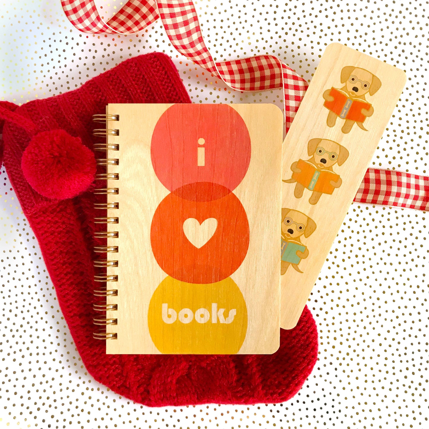 Night Owl Paper Goods - Love Books Wood Notebook
