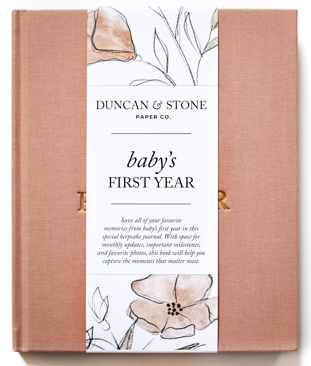 Baby's First Year Memory Book & Photo Album | Mother's Day: Dusty Rose