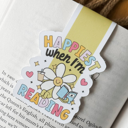 Magnetic Bookmark - Happiest When I'm Reading