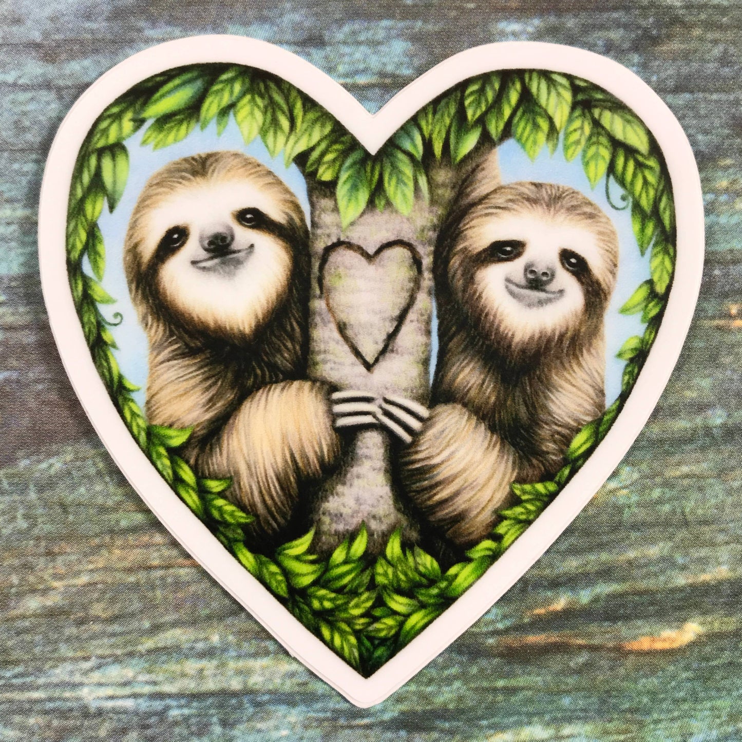Abundance Illustration - Sloth heart sticker
