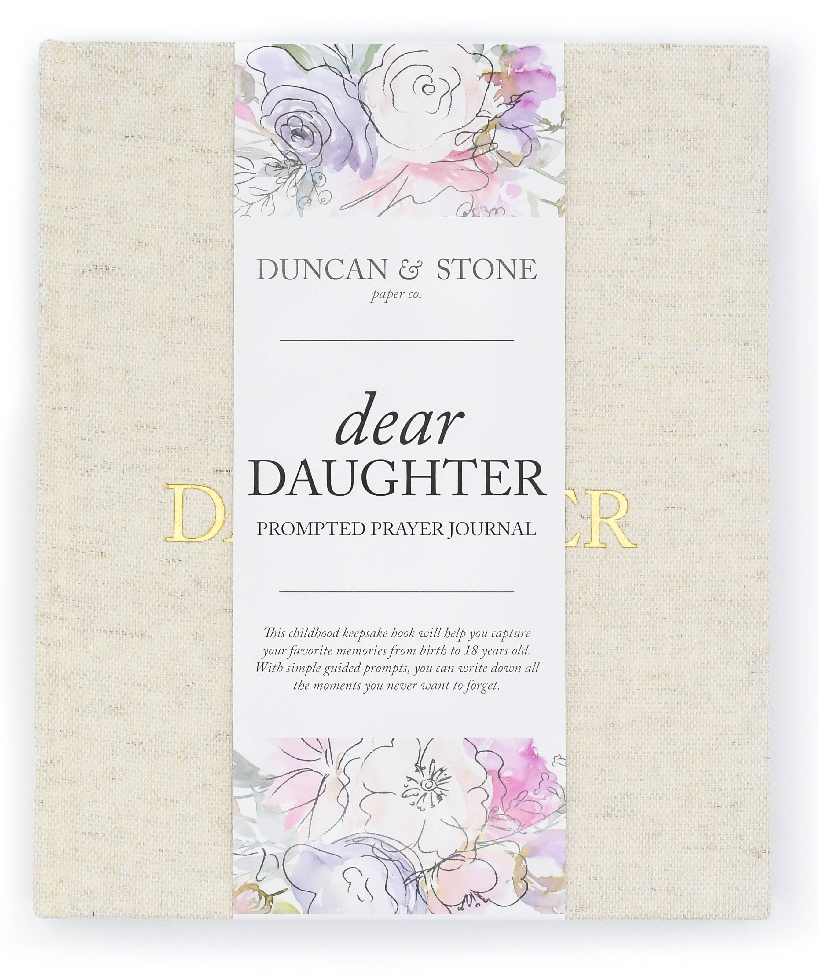 Dear Daughter Childhood Keepsake Book | Mother's Day Gift: Cream