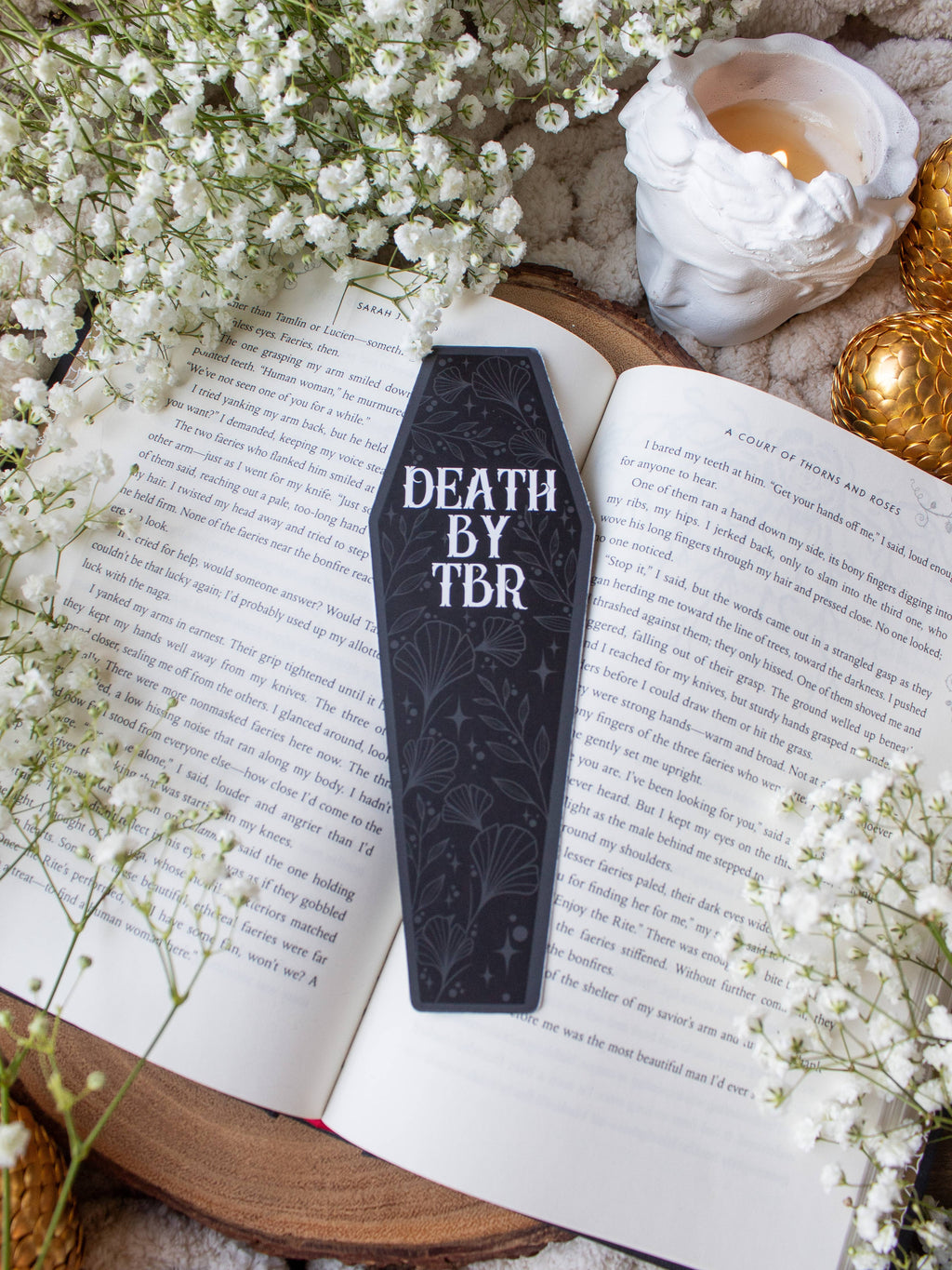 Death By TBR Halloween Coffin Die Cut Bookmark