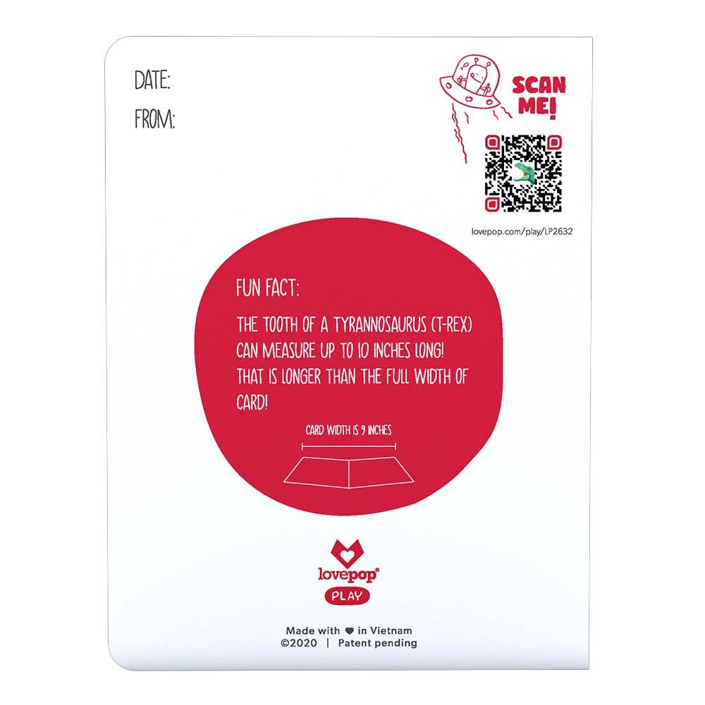 Playpop Card™: 4.5"x5.9" T-Rex Birthday, Pop-Up Cards