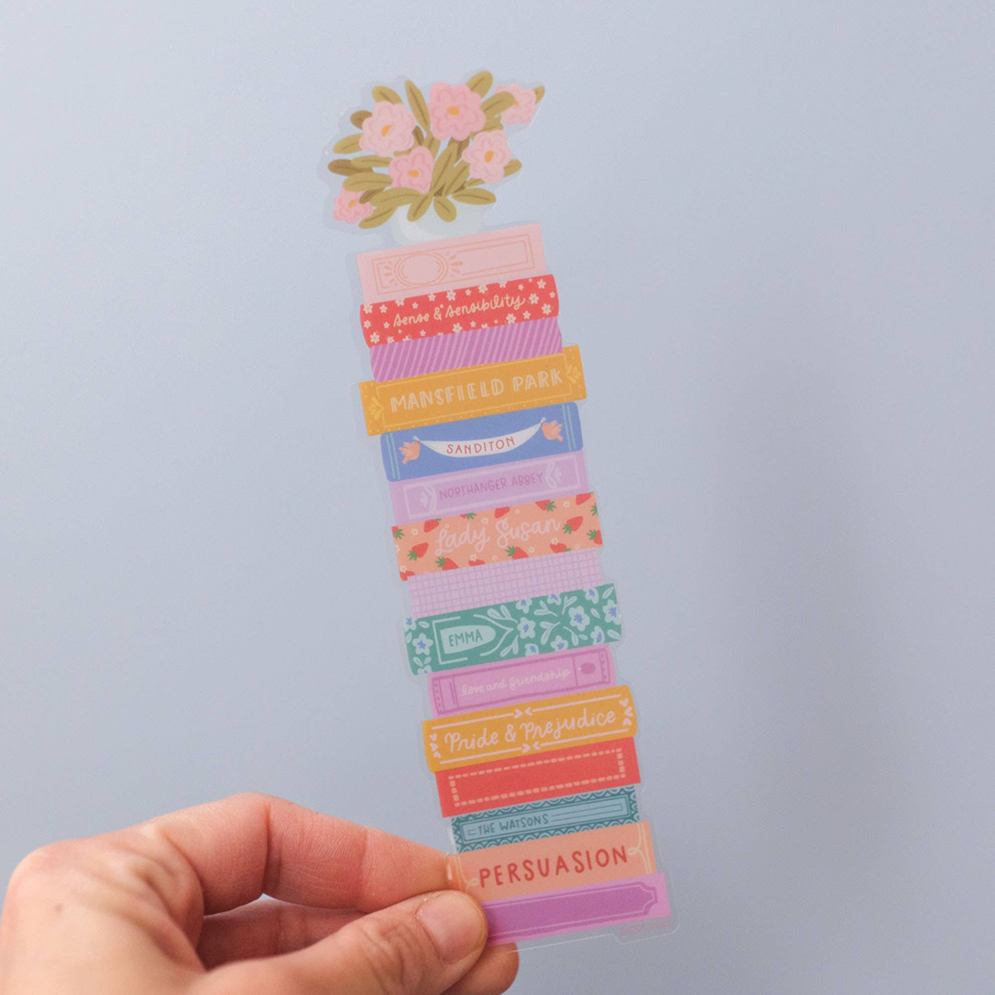 Jane Austen Book Stack Transparent Bookmark