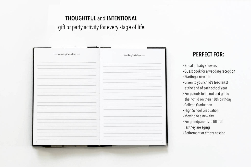 Words of Wisdom Journal for Wedding Guest Book | Graduation