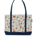 Tote Bag - Books ands Blooms Large Zippered Tote