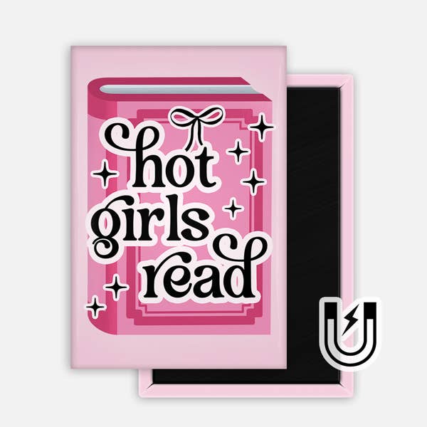 Hot Girls Read Magnet - 2x3"