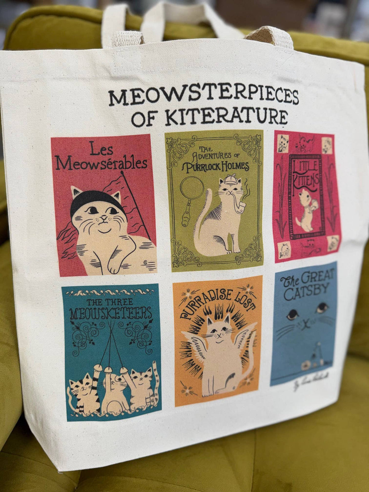 Tote Bag - Meowsterpieces of Kiterature