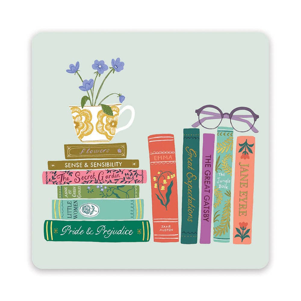 Cozy Reads Assorted Mini Note Card Set with Stickers