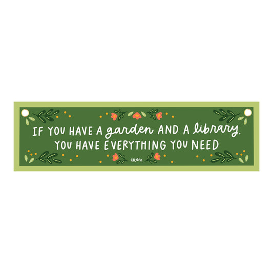 Garden And A Library Canvas Banner