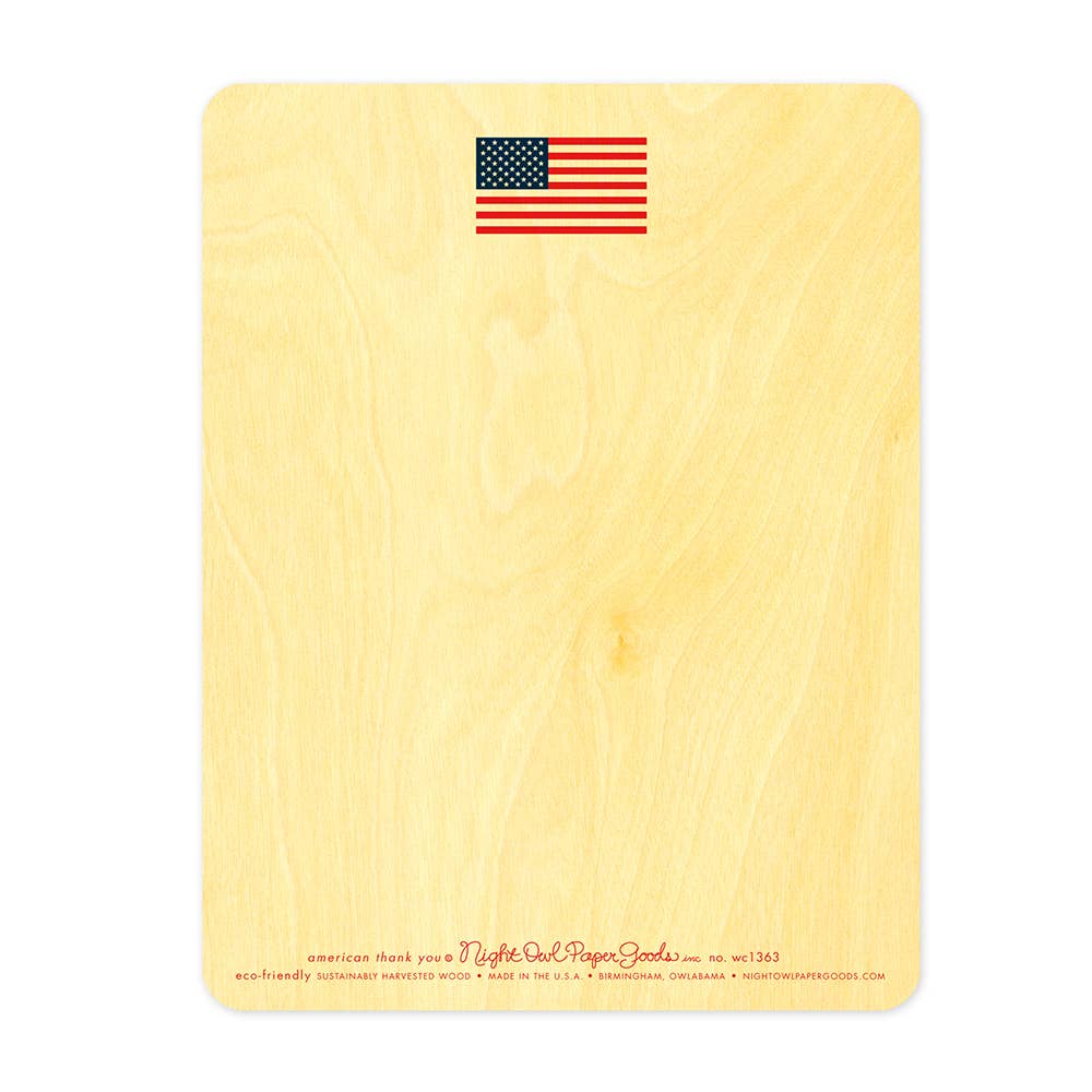 Greeting Card - Thank You for your Service Wood Card